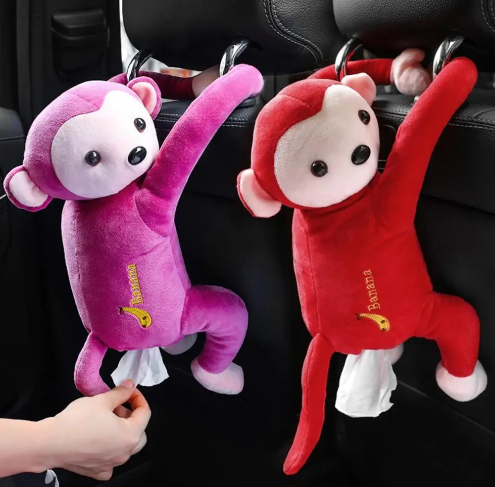 

Creative Cartoon Monkey Home Office Car Hanging Paper Napkin Tissue Box Animal Tissue Napkin Paper Box napkin holder