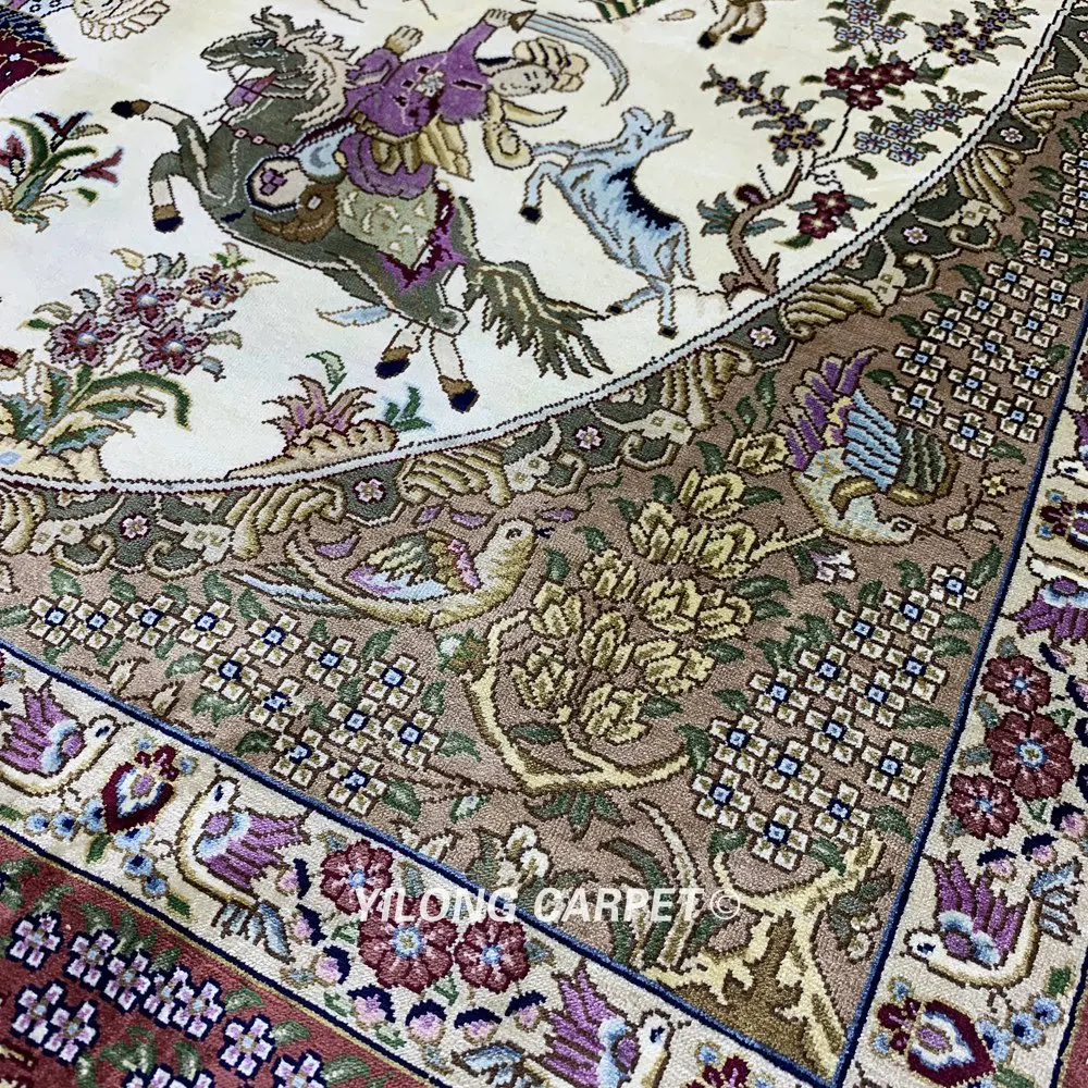 YILONG 4'x6' горячая Распродажа домашний Шелковый охотничий ковер ручной работы (ZQG362A)