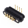 Магнитный разъем Pogo pin, 5 пар, подпружиненный, 4 контакта, шаг 2,5 мм, сквозное отверстие, угловой, мужской, женский, 2 А, 36 В, датчик заряда постоянного тока ► Фото 2/5