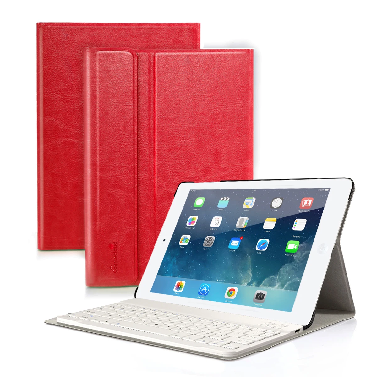 Складная Bluetooth клавиатура чехол для ipad Air 1 2 ipad 5th 6th Поколения ipad Pro 9,7 A1474 A1475 A1476 A1566 A1567 - Цвет: red