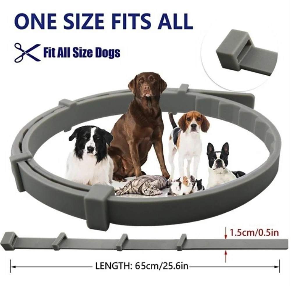 Preventing Flea Ring Insect Repellent Collar Dog Repellent Collar Durable Rubber 39/63cm Grey Cat Teddy Medium and Large Dogs - Цвет: Dog Bag Pack
