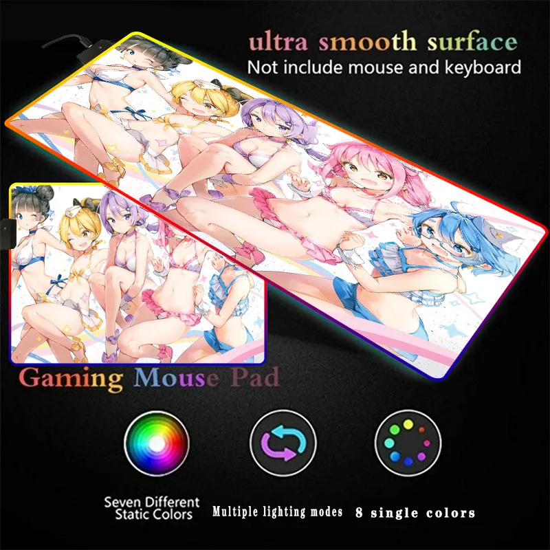 XGZ Сексуальная аниме-девушка RGB игровой коврик для мыши компьютерный цветной