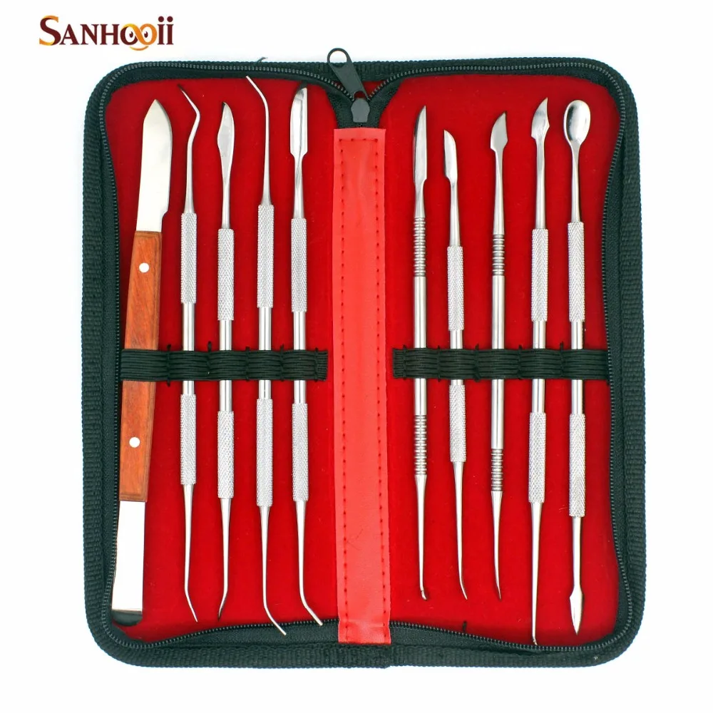Зуботехническое оборудование 10 в 1 нержавеющая сталь набор инструментов для