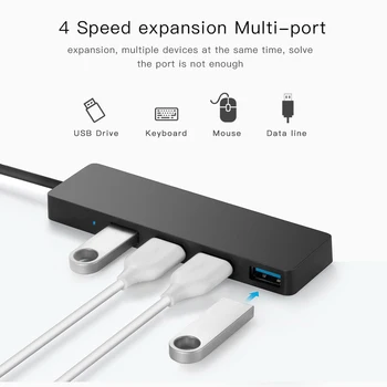 

Ultra Slim High Speed USB 2.0 3.0 Hub External 4 Ports Adapter Splitter USB Expander For Laptop PC Computer Peripherals