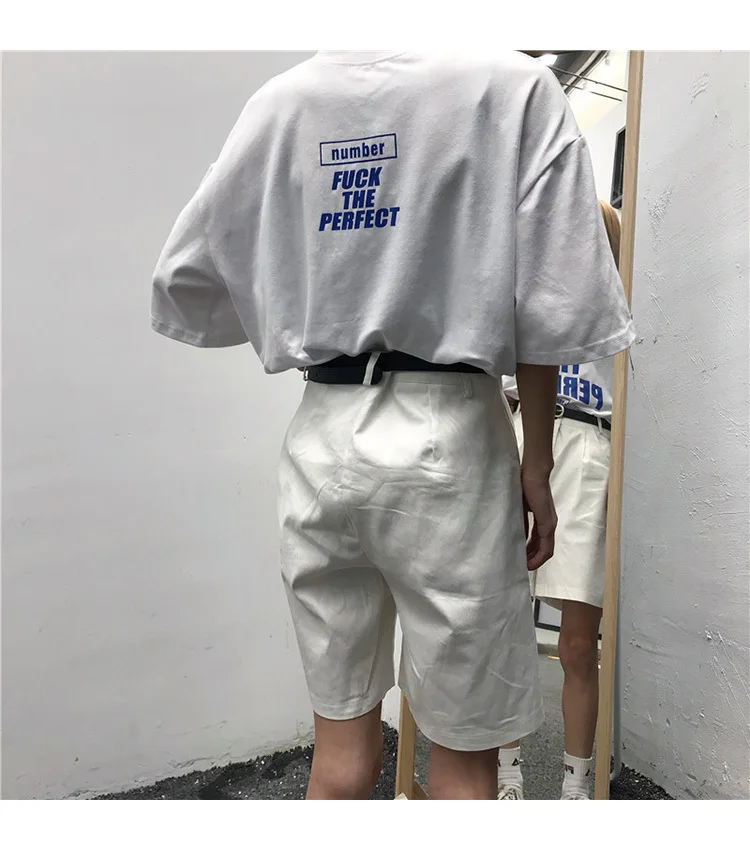 Мужские рабочие шорты 2019 Летние Новые однотонные рабочие прямые шорты для пары Молодежная модная трендовая мужская одежда