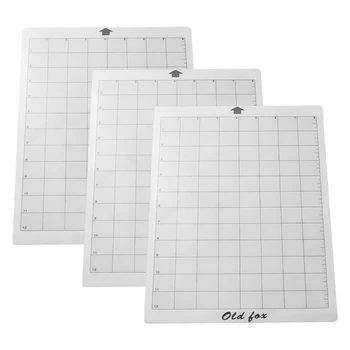 

3Pcs Replacement Cutting Mat Adhesive Mat with Measuring Grid 8 By 12-Inch for Silhouette Cameo Cricut Explore Plotter Machine