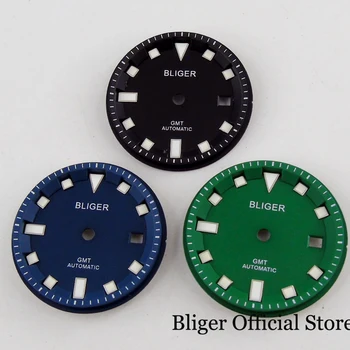 

BLIGER 32.5mm Watch Dial with Date Window Fit GMT Mingzhu 3804 Automatic Movement