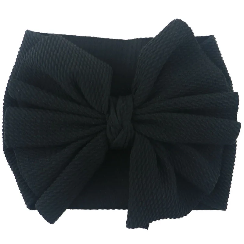 Baby Hairband Headwrap Large Bow Elastic Baby Headband Baby Girl Headbands Bandeau Bebe Fille Baby Turban Baby Hair Accessories - Цвет: 9 black