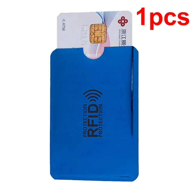 Men Anti Rfid Wallet Blocking Reader Lock Bank Card Holder Id Bank Card Case Protection Metal Credit NFC Holder Aluminium 6*9cm 1pcs2