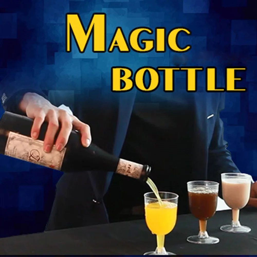 Волшебная бутылка волшебные трюки сцена крупным планом Magia чистый три цвета для