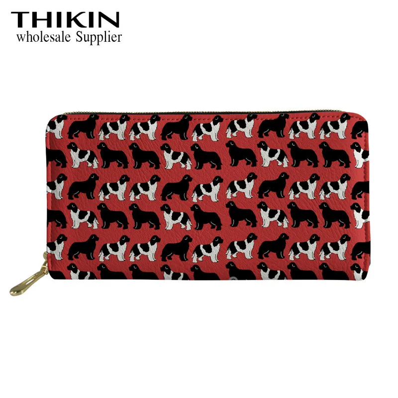 as picture THIKIN Newfoundland Dogs с принтом, Дамский клатч, кошелек для денег, милый щенок, с мультипликационным рисунком, держатели для мобильного телефона, Карманный Кошелек для девочек - Цвет: as picture