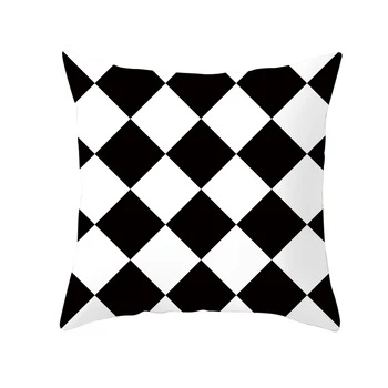 

Black and white diamond pillow case home decor 45*45 cm cushion cover microfiber soft and comfort holiday gift pillow cover