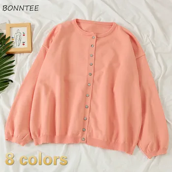 

Cardigan Women Candy Colors Loose Casual Single Breasted O-neck Harajuku Sweet Kawaii Trendy All-match Daily Sweater Coat Womens