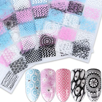 

1Pcs 3D Slider Nail Art Sticker Geometry Strip Line Wave Adhesive Transfer Decal Design DIY Tips Manicure Decoration JIBP301-316