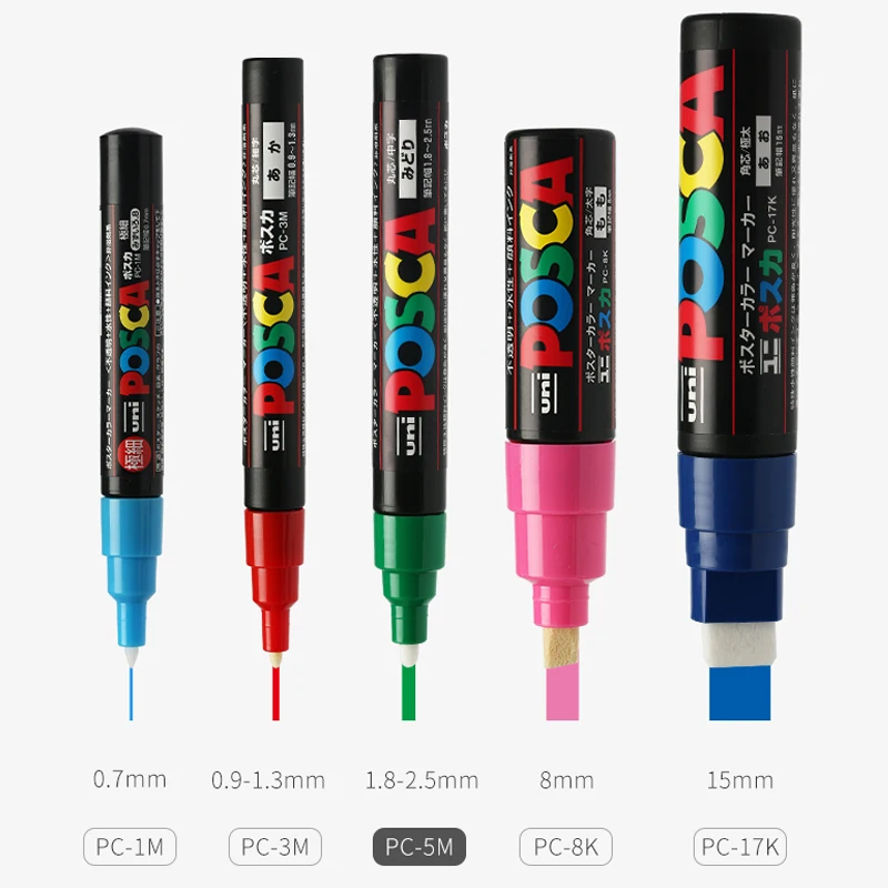 21/24 цветов UNI Mitsubishi PC 1M/3M/5M POSCA POP постер маркер для рекламы на водной основе 0 7 2 5 мм