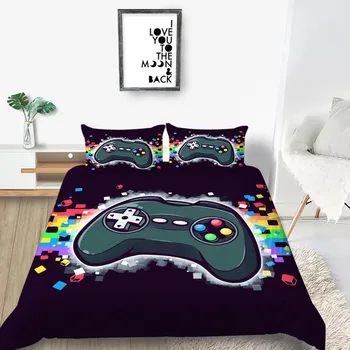 

Rainbow Bedding Set Gamepad Creative Fashionable Duvet Cover Cartoon Queen King Twin Full Single Double Unique Design Bed Set