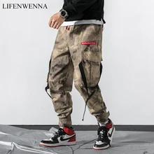 Новое поступление мужские брюки модные камуфляжные мужские брюки повседневные хлопковые мужские брюки карго Весенняя лента Мужская принадлежность для брюк 5XL