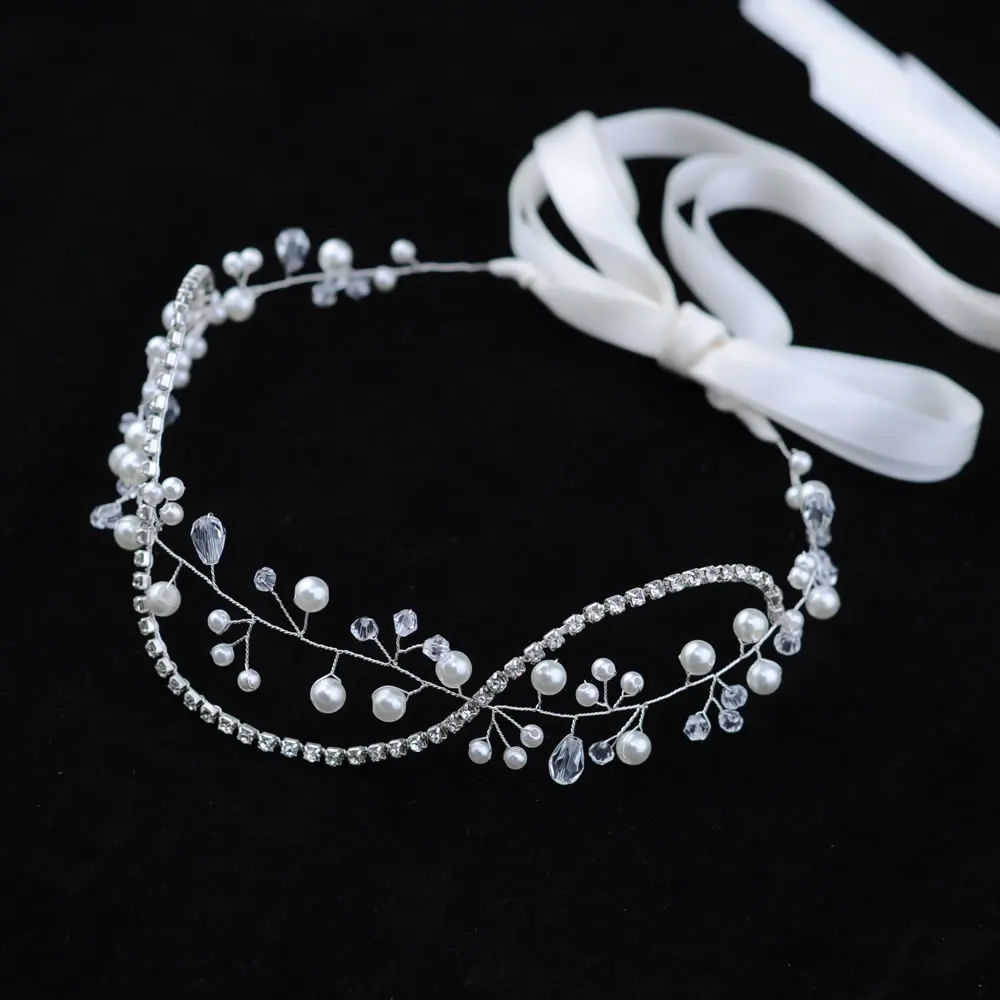 

HP93 Hair Accessories Wedding Baroque Vintage Gold Rhinestone Pearl Tiara Bridal Crowns Tiaras Headband Crystal Diadem Crown
