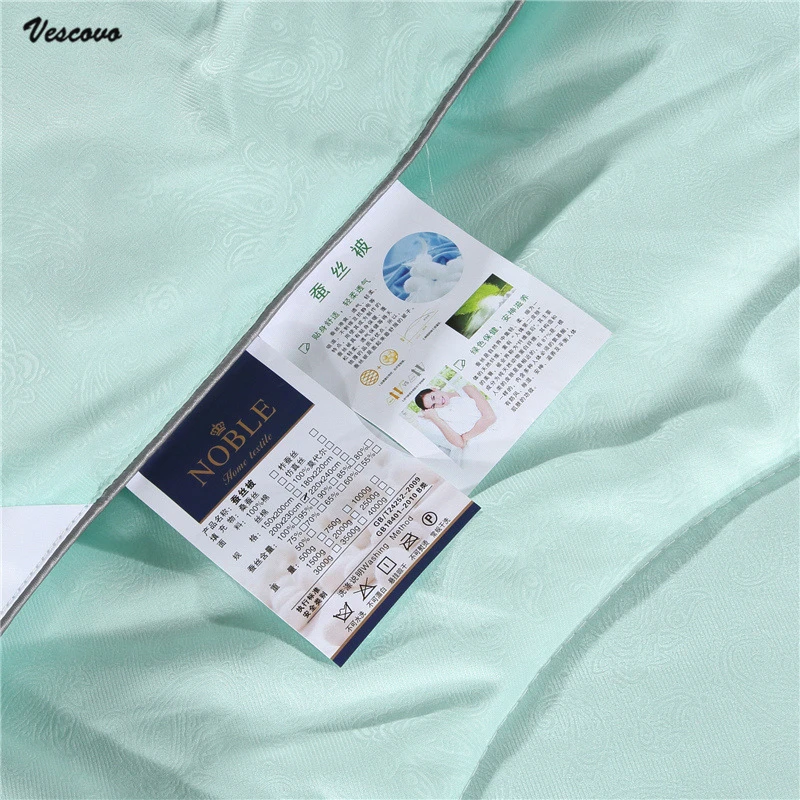 Bed comforter silk quilt VESCOVO Mulberry Silk Quilts Warm Winter Duvet Insert Quilted Bed Comforter King Queen Full Twin Size Kid Bed Patchwork Blanket