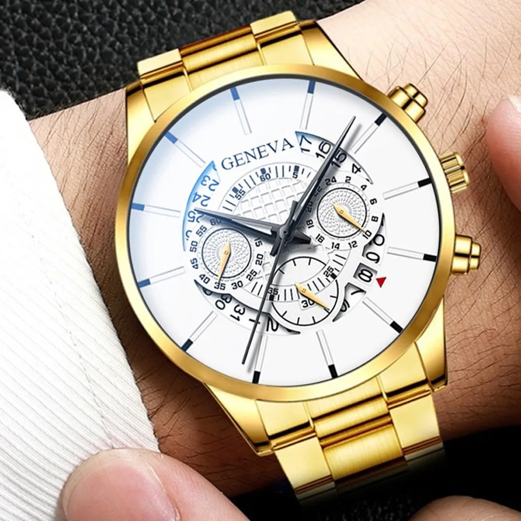 Fashion Cool Unique Digital Literal Multi Layer Dial Men Quartz Mesh Belt Watch Automatic Luxury Clock Men Waterproof Mechanic