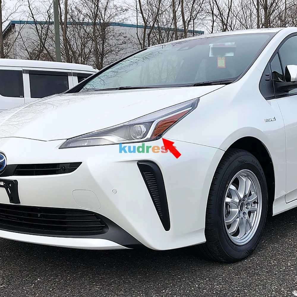 Для Toyota Prius Hatchback наружные ABS хромированные передние фары, лампы для фар, накладка, защитная рамка