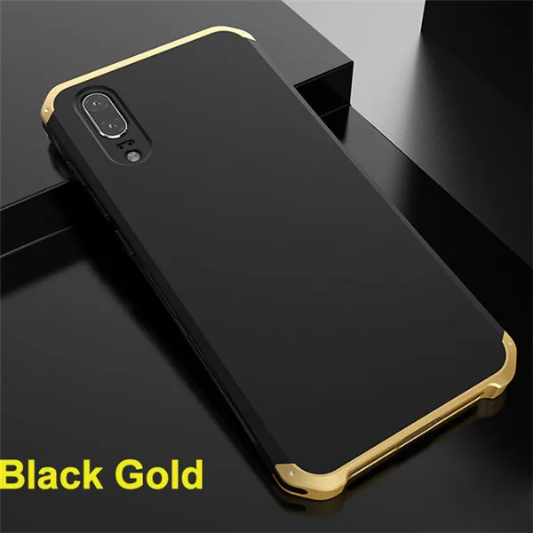 Anti-Drop P10 Armro Case For Huawei P20 Case Luxury Metal Frame Hard PC Coque Cover For Huawei P10 Plus Funda Mate 10 Case Capas - Цвет: Black Gold