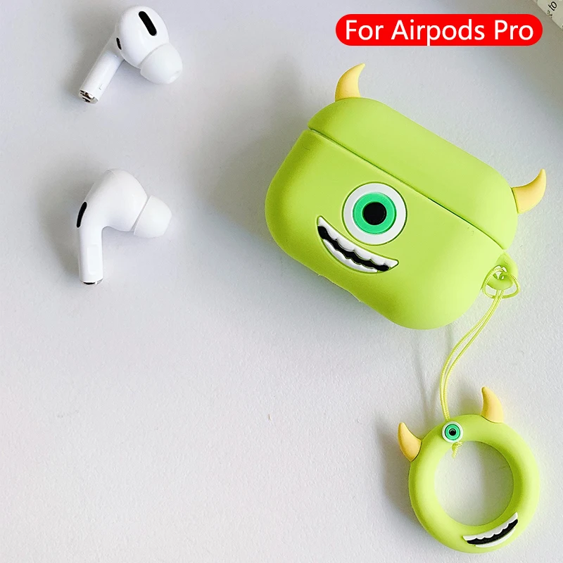 Милые Мультяшные беспроводные bluetooth-наушники airpods pro Чехол защитный чехол для Apple Airpods Pro гарнитура силиконовый мягкий чехол - Цвет: 1050