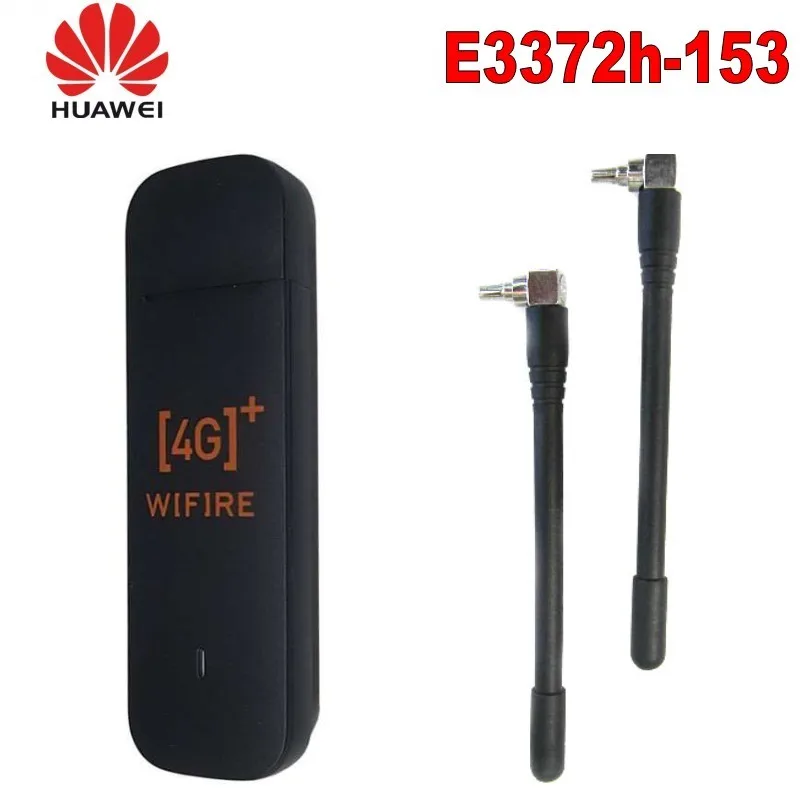 Разблокирована Huawei e3372 e3372h-153 150 Мбит 4 г LTE USB Dongle с 2 шт. 4 г TS9 антенны