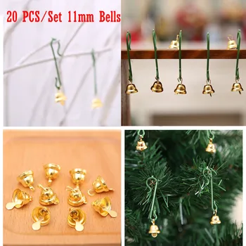 

20 Pcs/Set Gold Jingle Mini Bells Christmas Tree Hanging Decor Craft Christmas Bell Decor
