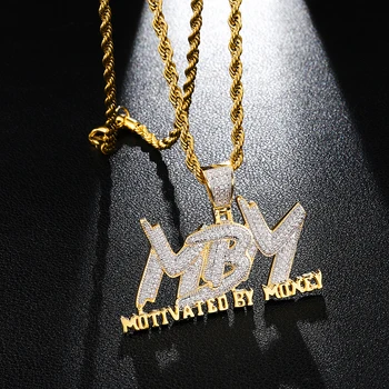 

Hip Hop Copper Gold Iced Out Micro Pave Cubic AAA Zircon Money Pendant Necklace Charm For Men Women Gifts Tennis Chain