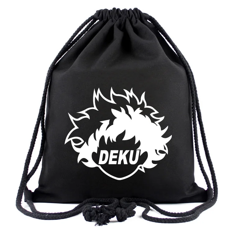 

Anime My Hero Academia Midoriya Izuku Canvas Drawstring Bag Travel Storage Backpack with String