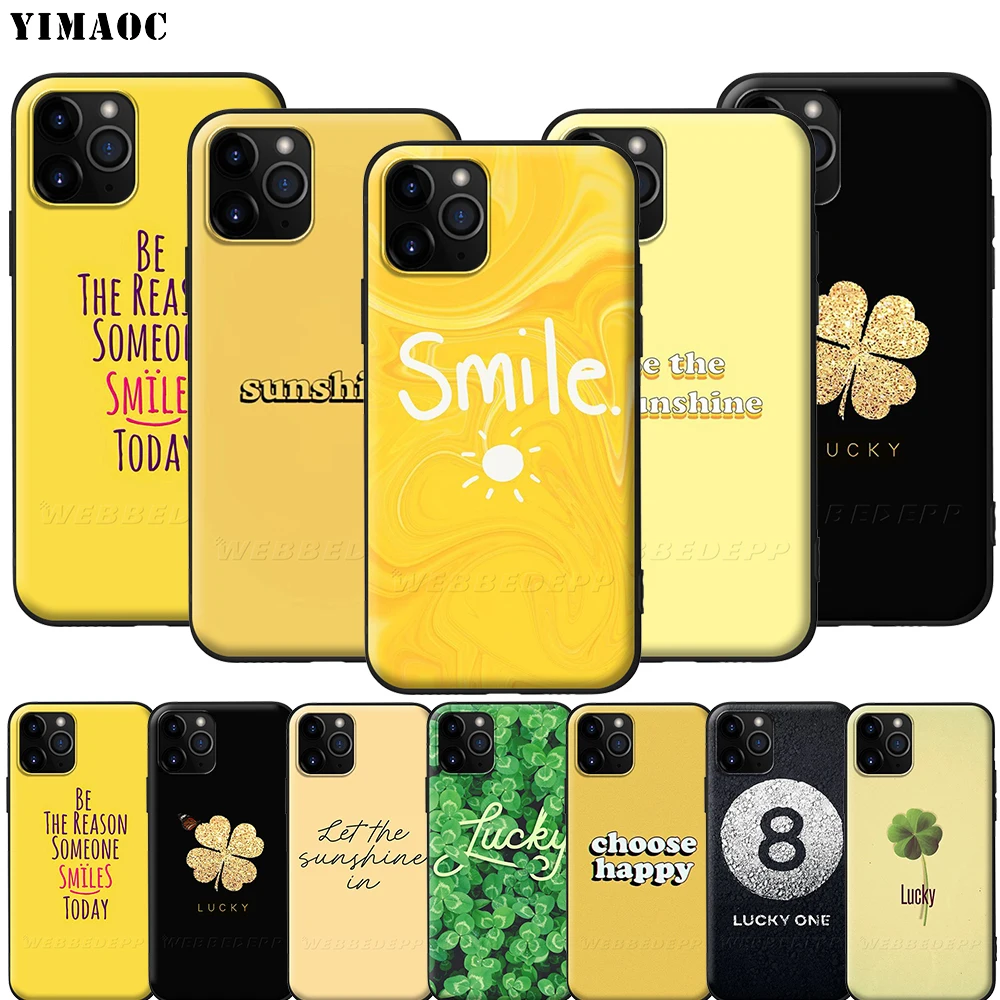 Силиконовый мягкий чехол Happy Lucky Sunshine для iPhone 12 Mini 11 Pro XS Max XR X 8 7 6 6S Plus 5 5S SE |