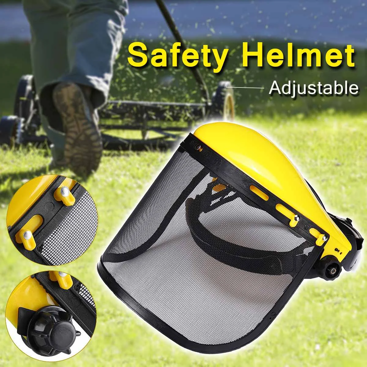 Casco de seguridad ajustable para motosierra, desbrozadora, sombrero protector, visera forestal, protección, máscara de registro, casco de seguridad de malla