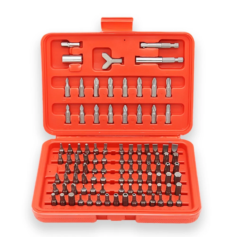 

Screwdrive Set 100Pcs Set Tools Box Magnetic Bit Set Screwdriver Holder Torx Hex Star Spanner Screws Security Tamper Bit Tool