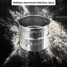 Нержавеющая сталь ручной фильтр для муки сетка Шейкер Сито Фильтр с длинной ручкой кухонные инструменты для выпечки 22,2X9,2X7,6 см