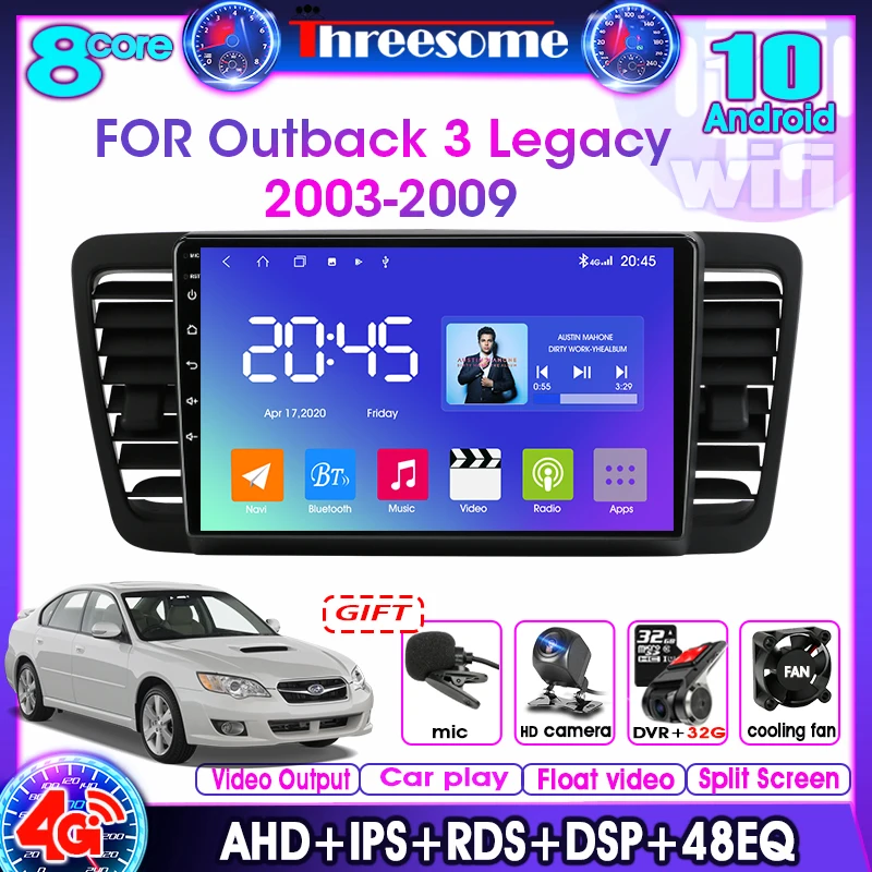 

Android10.0 4G+64G 8 core 2Din Car Radio Multimedia Video Player For Subaru Outback 3 Legacy 4 2003-2009 GPS Navigation car play