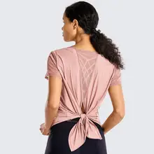 La Isla женские тренировочные футболки с коротким рукавом, сетчатые с разрезом сзади, спортивные милые топы для йоги, спортзала