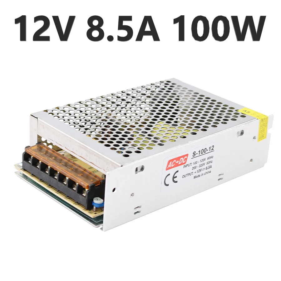12V 8.5A 100W 12 В источник питания AC DC 12 В 2A 3A 5A 10A 15A 20A AC DC адаптер 220 до 12 в источник питания 500 Вт 220 в 12 В светодиодный трансформатор - Цвет: 12V 8.5A 100W