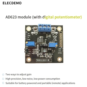 Плата усилителя AD623, модульный контрольно-измерительн ый усилитель, потенциометр с цифровым управлением MCP41100, программируемый усилитель