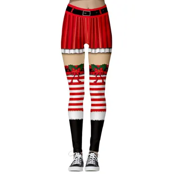 

Jessingshow Christmas 3D Printed Women Leggings Fitness Slim Workout Leggins Trousers For Female High Waist Pants Clothing Mujer