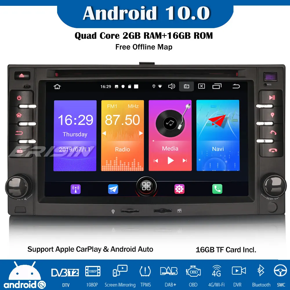 Автомагнитола Erisin Android 10 0 GPS DAB + Wifi для KIA Sorento Optima Sportage Cerato Cee 'd