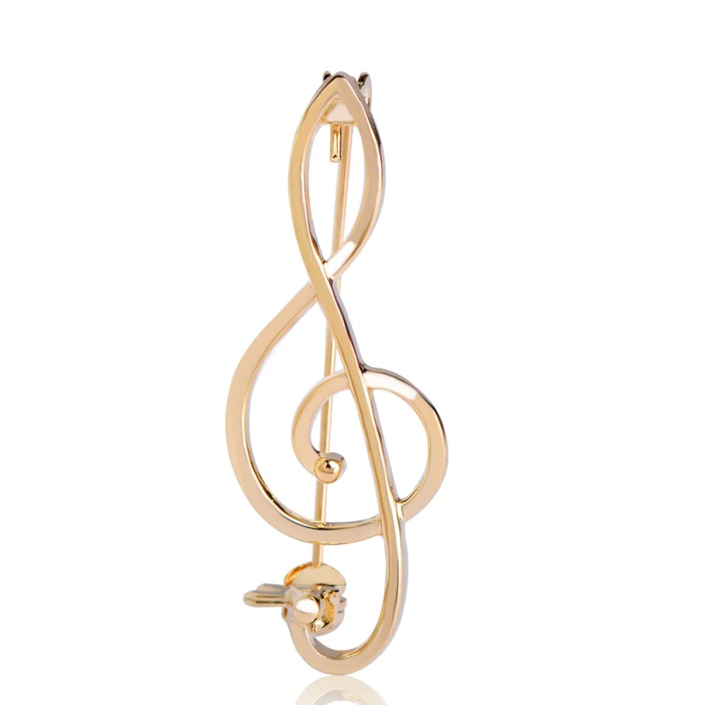 Simple Style Music Note Brooches & Corsage Gold Large Broches Special Unisex Broche Hijab Pin Up Clip Scarf Broche Bijoux