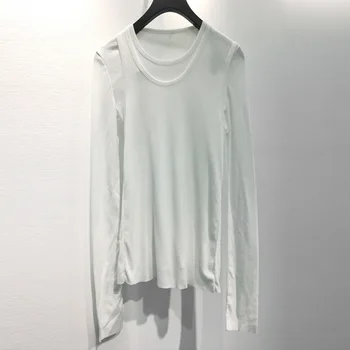 

Women's T-shirt 2020 Spring and Summer New Two-piece Set Slim Long-sleeved T-shirt Shirt