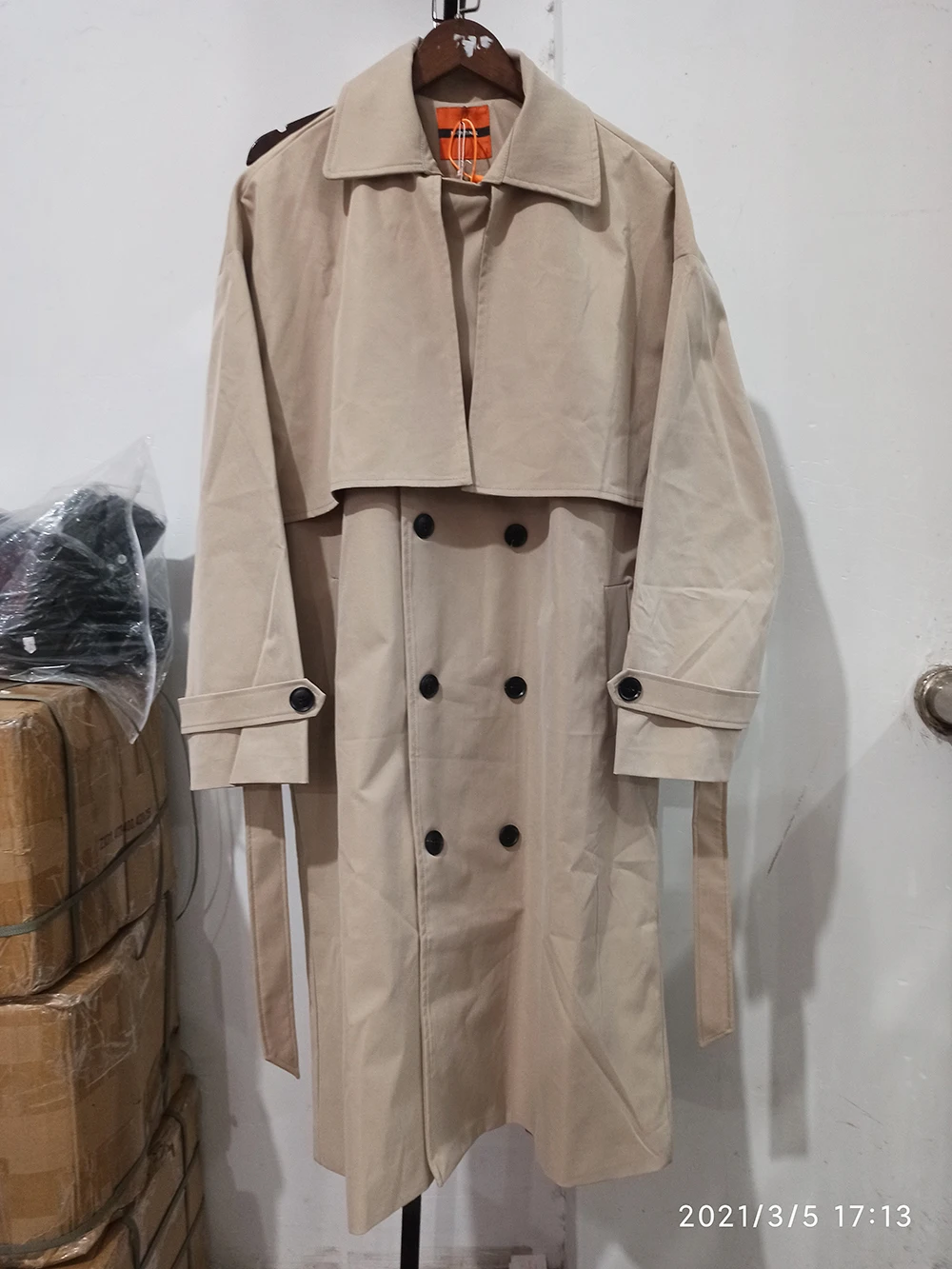 Casual Men Jacket IEFB Men's Wear Autumn Fashion Double Breasted Long Coat Loose Overcoat Trend Handsome Casual Windbreak