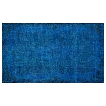 

Handmade Turquoise Vintage Overdyed Turkish Area Rug 168x287 Cm-5'6''X9'5''