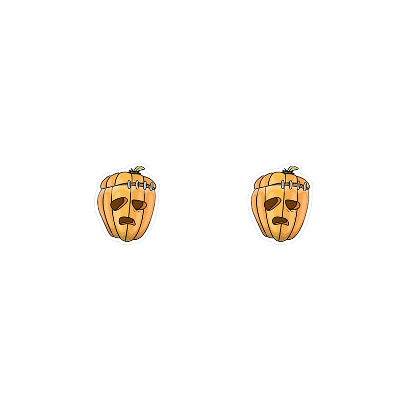 TAFREE Pumpkin Skeleton Epoxy Witch Clip On Earrings Funny Face Halloween Small Bat Girls Fashion Jewelry C1535