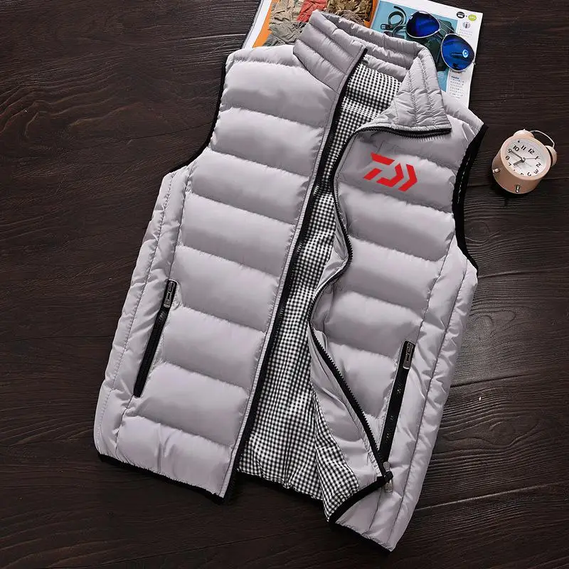 Top Quality DAIWA Fishig Vest Men New Autumn Winter Warm Sleeveless Fishing Jacket Men's Vest Sport Fishing Coats Mens 5XL - Цвет: 32