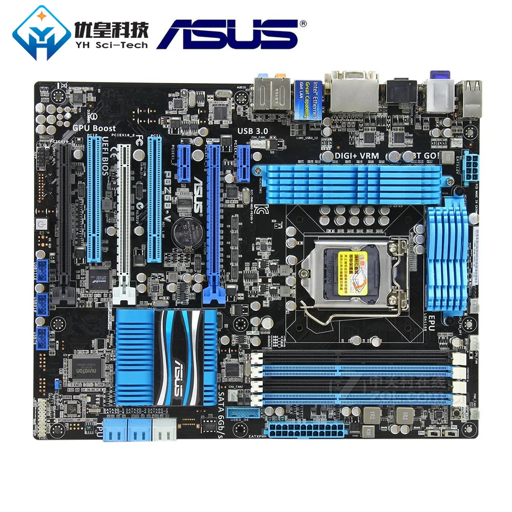 Asus P8Z68-V Intel Z68 Оригинальное б/у настольное гнездо для материнской платы LGA 1155 Core i7/Core i5/Core i3 DDR3 32G ATX
