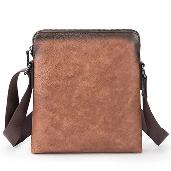 

Leather Men's Messenger Bag Shoulder Crossbody Bag for Men Cow Leather Briefcase Vintage Flap Pocket Handbag Casual Tote