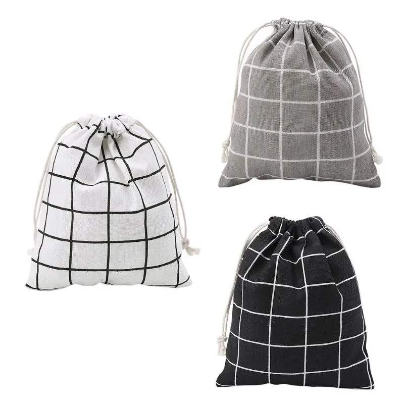 

Travel Cosmetic Bag Plaid Printing Women Makeup Case Cosmetics Drawstring Pouch Fashion Storage Toiletry Bags JUL29